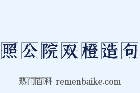 照公院双橙造句是什么意思的图片